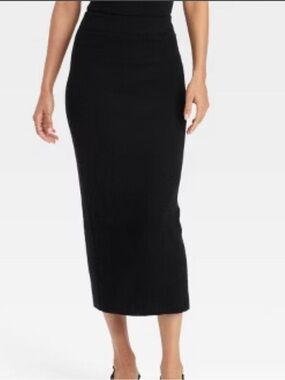 wild fable Black Ribbed Maxi Skirt